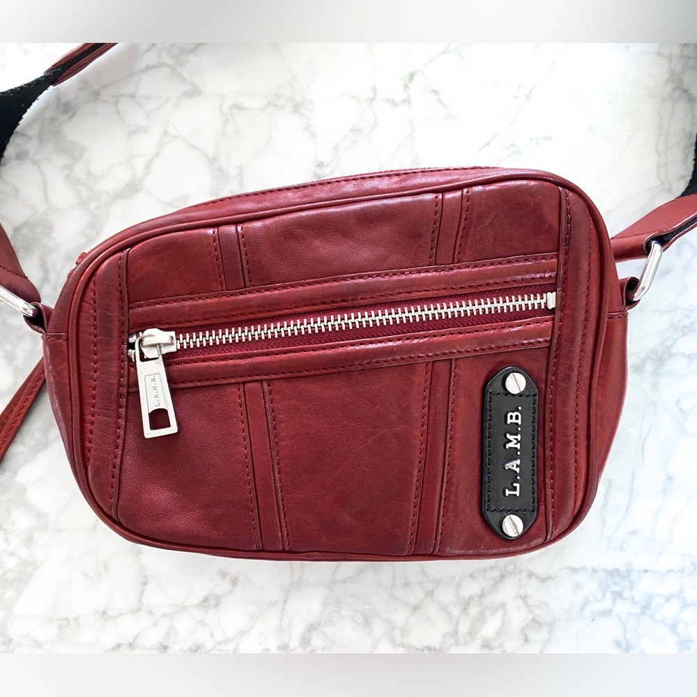 L.A.M.B. Red and Black Leather Accessory